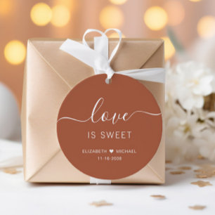 Love Is Sweet Terracotta Wedding Favour Tags
