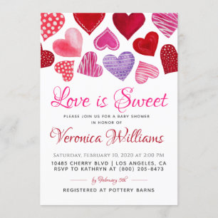 Love is Sweet Valentine’s Baby Shower Invitation