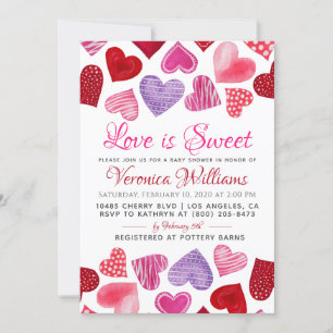 Love is Sweet Valentine’s Baby Shower Invitation