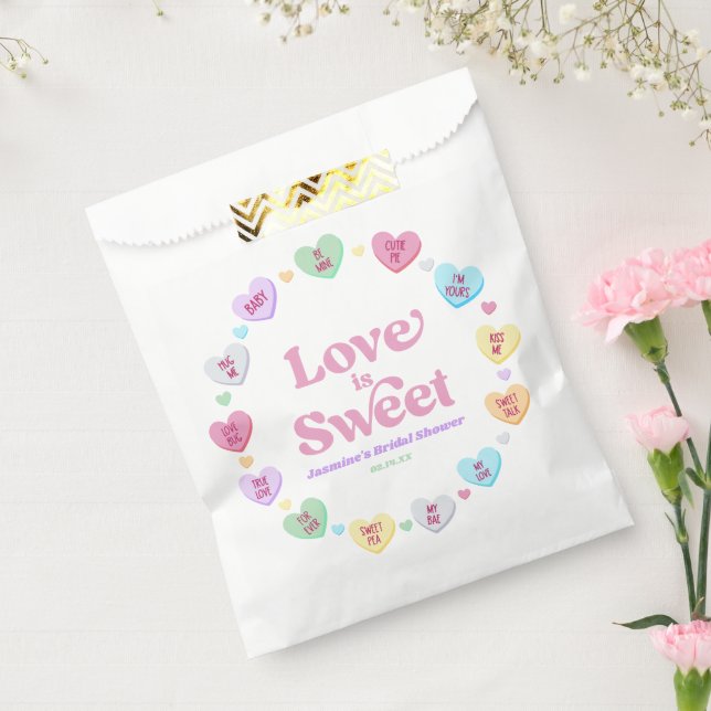 Love Is Sweet Valentine's Day Candy Bridal Shower Favour Bags (Sealed)