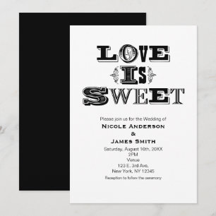 LOVE IS SWEET Vintage Modern Wedding Invitations