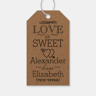 Love Is Sweet Vintage Wedding Guest Favour Gift Tags