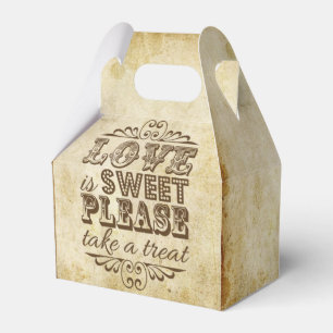 Love Is Sweet Vintge Wedding Favour Box
