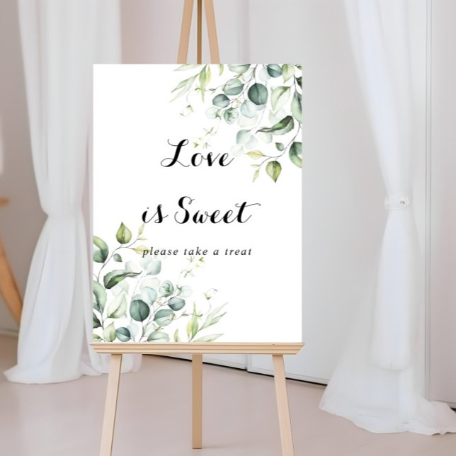 Love Is Sweet Watercolor Eucalyptus Greenery Sign (Creator Uploaded)