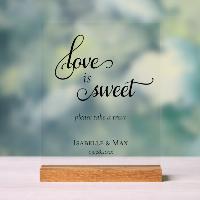 Love is Sweet Wedding Acrylic Sign (Neutral)