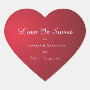 Love Is Sweet Wedding Anniversary Couple Heart Sticker
