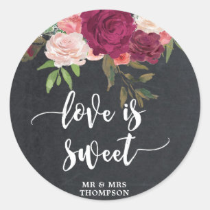 love is sweet wedding bridal favour sticker
