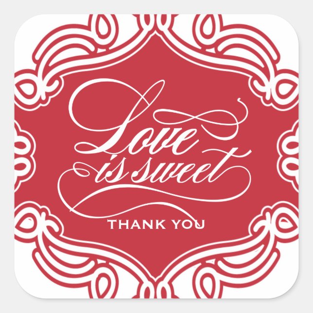 Love is Sweet Wedding Favour Stickers (Front)