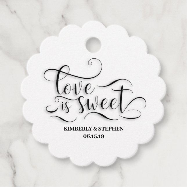 Love is Sweet Wedding Favour Tags (Front)