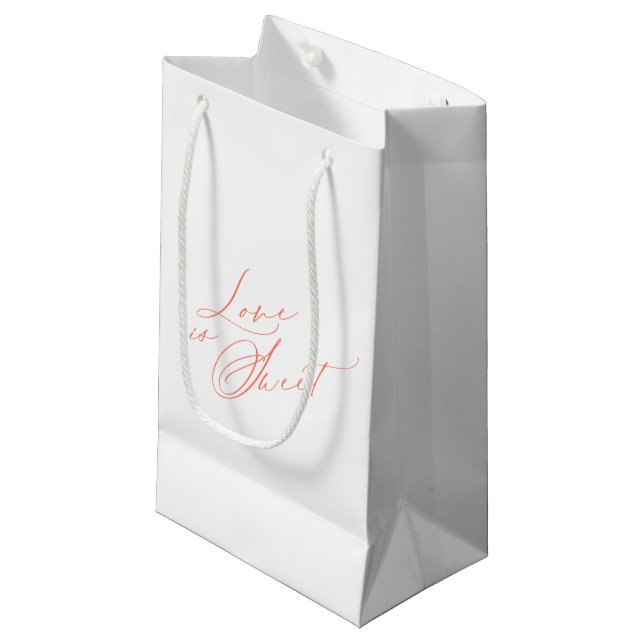 "Love is Sweet" Wedding Gift Bag (Front Angled)