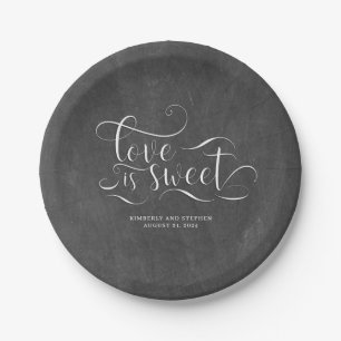 Love is Sweet Wedding Reception Paper Plate