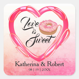 Love Is Sweet   Wedding Square Sticker
