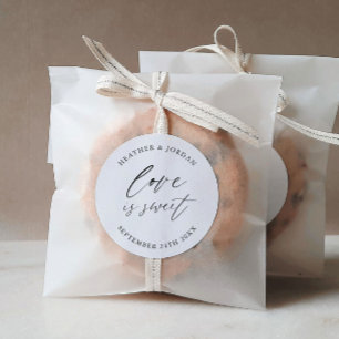 Love Is Sweet Wedding Sweets Favour  Classic Round Sticker