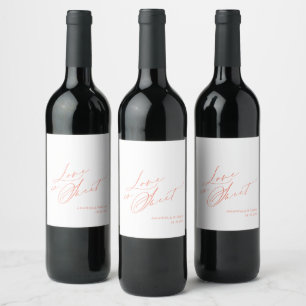 "Love is Sweet" Wedding Wine Label