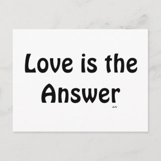 Love is the Answer Black on White Postcard