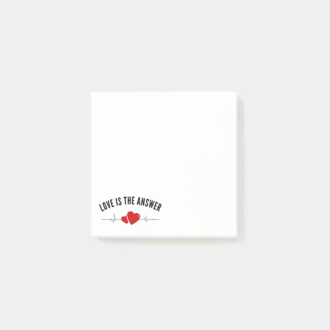 Love Is the Answer Minimal Post-it Notes (Front)