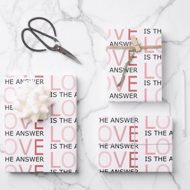 Love Is The Answer Wrapping Paper Sheet Set (Front)