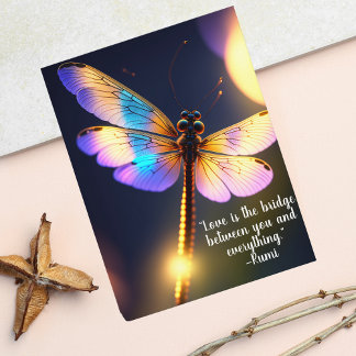 Love Is the Bridge Rumi Quote Dragonfly Postcard