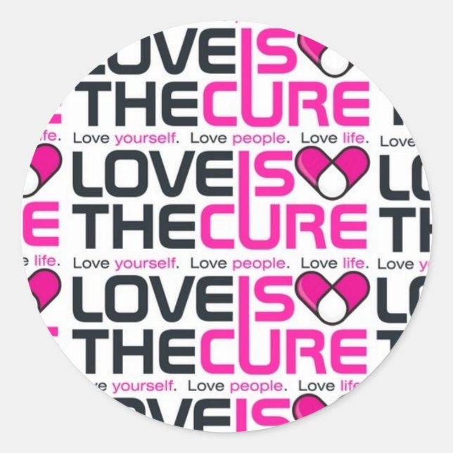 Love Is The Cure Pink Sticker (Front)