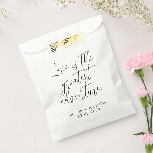 Love is the Greatest Adventure modern elegant Favour Bags (Sealed)