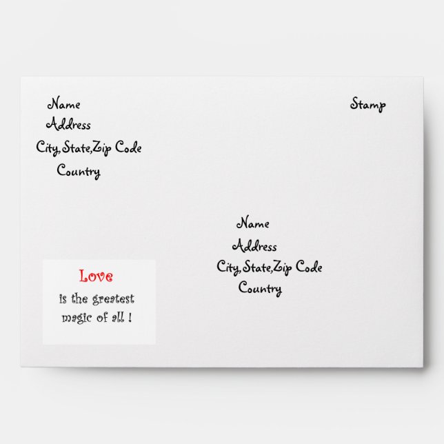 Love is the greatest magic of all!-envelope envelope (Front)
