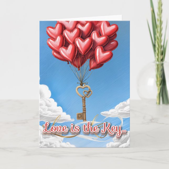 Love is the Key Greeting Card/Stationery  Thank You Card (Front)