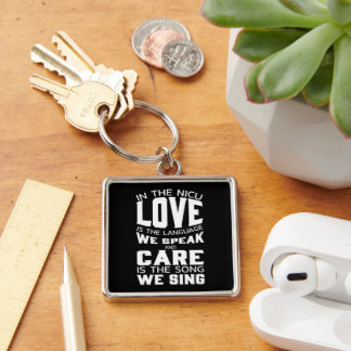 Love Is the Language, Care Is the Song – Heartfelt Key Ring