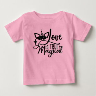 Love Is Truly Magical Unicorn Pink Baby T-Shirt