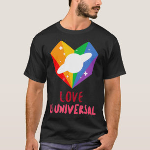 Love is Universal Valentine T LGBTQ+ rainbow heart T-Shirt