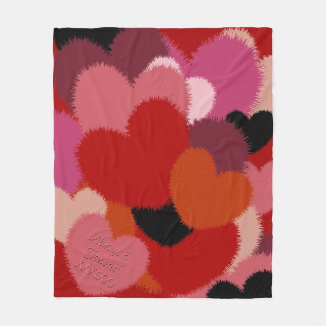 Love is Warm and Fuzzy (Personalised) Fleece Blanket (Front)