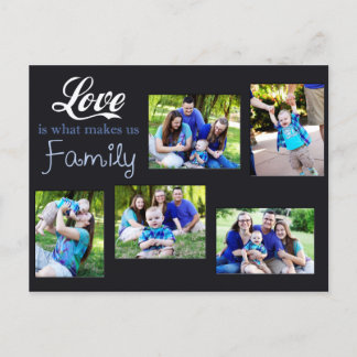 Love Is What Makes Us Family Collage Postcard