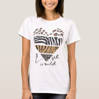 "Love is Wild" Heart Shape Wild Fur Pattern