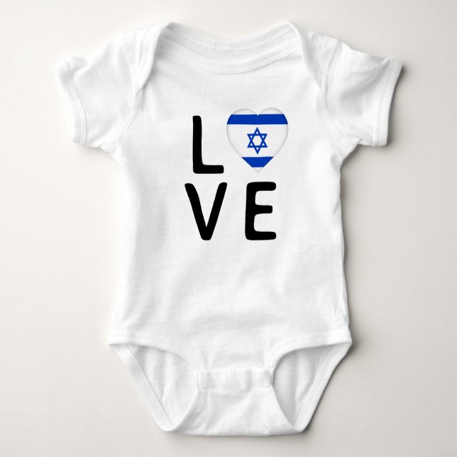 Love - Israel Flag Baby Bodysuit (Front)