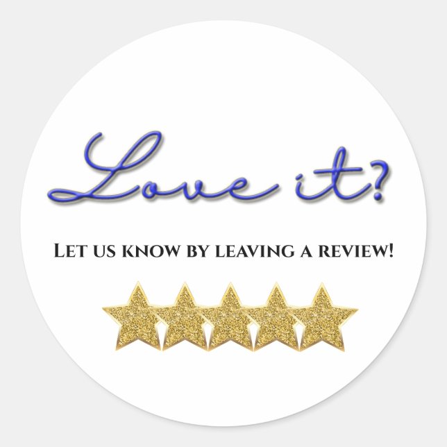 Love it five stars review sticker (Front)