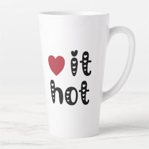 Love It Hot with Hearts Latte Mug