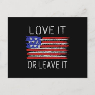 Love it or leave it USA Flag Postcard