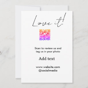 Love it scan QR review social media share photo na Invitation