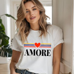 Love Italian Simple Modern Typography Heart Tri-Blend Shirt<br><div class="desc">Love Italian Simple Modern Typography Heart Women's Fashion T-Shirt Top features the text "Amore" in a simple black script typography accented with colourful stripes and a romantic red love heart. Perfect as a gift for her for Valentine's Day, birthday, Christmas, Mother's Day, best friends, sisters and more. Designed by Evco...</div>