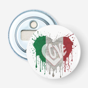 Love Italy Flag Bottle Opener