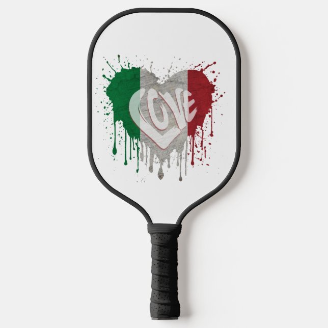 Love Italy Flag Pickleball Paddle (Front)