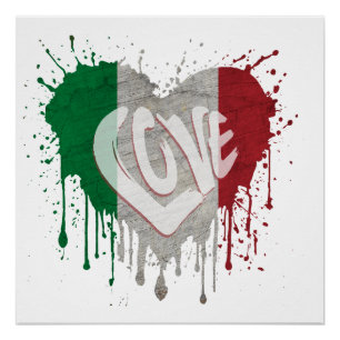 Love Italy Flag Poster