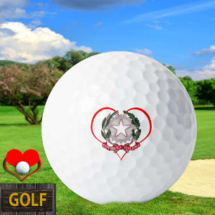 Love Italy Golf Balls, Italian flag, Heart Golf Balls
