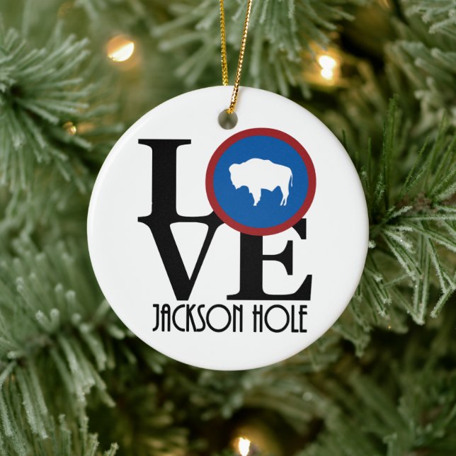 LOVE Jackson Hole Wyoming Ceramic Tree Decoration (Tree)
