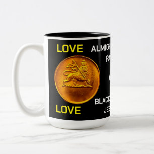 LOVE JAHOVAH Two-Tone Mug, 15 oz Coffee Mug