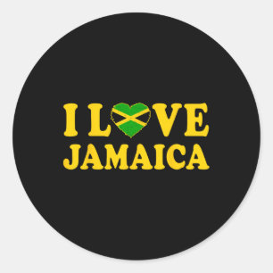 Love Jamaica Heart Proud Jamaican Jamaica Independ Classic Round Sticker