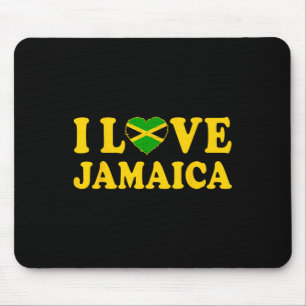 Love Jamaica Heart Proud Jamaican Jamaica Independ Mouse Pad