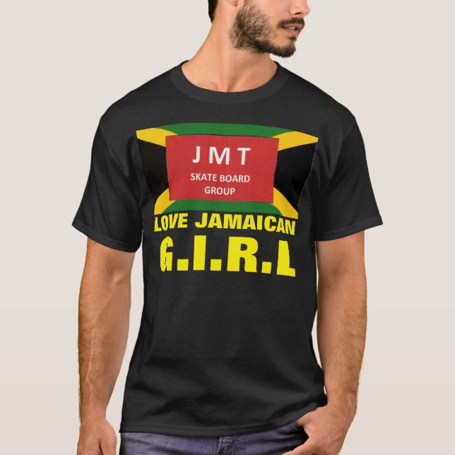 LOVE JAMAICAN GIRL Basic Dark T-Shirt (Front)