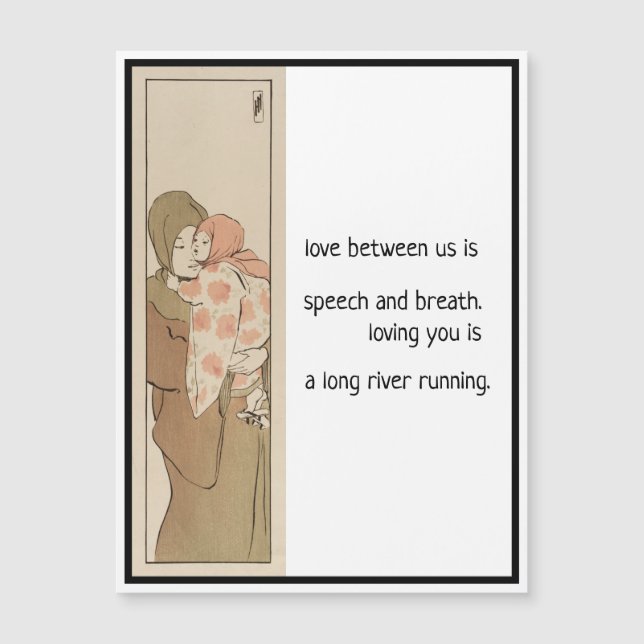 Love, Japanese Mother Child Haiku Magnetic Card (Front)