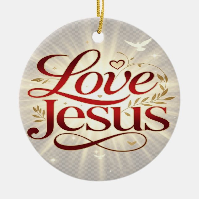 Love Jesus Ceramic Tree Decoration (Front)