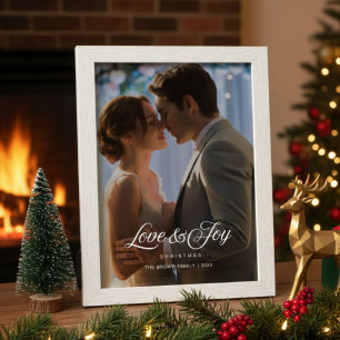 Love & Joy Elegant Couple Christmas Card